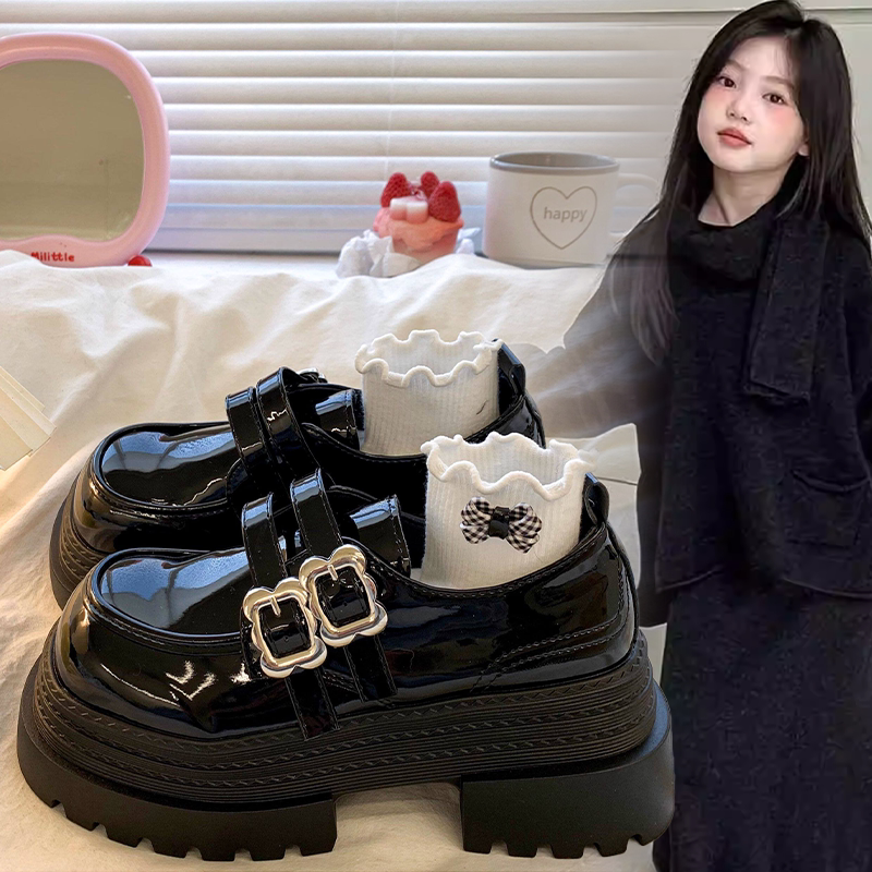 女童韩版潮款英伦风玛丽珍单鞋女孩2026春季新款日常百搭休闲鞋子