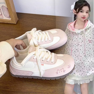 女款圆头丑萌可爱面包鞋女孩2026春秋新款甜美小众设计洋气德训鞋