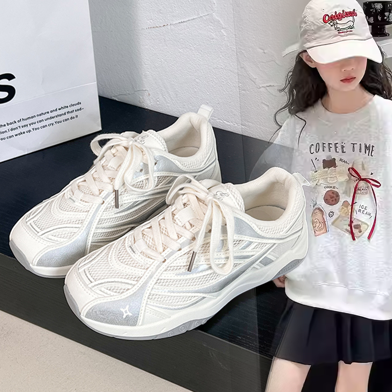 时尚潮酷女童个性穿搭设计运动鞋女孩2026春季新款软底轻便休闲鞋