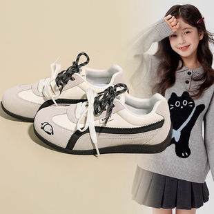 女款韩版潮款圆头丑萌休闲鞋中大童2026春秋新款软底百搭洋气鞋子
