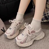 百搭休闲鞋 女童网面透气老爹鞋 运动鞋 春秋中大童学生时尚 2026新款