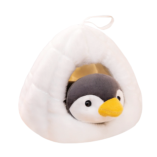 雪洞玩偶儿童企鹅公仔毛绒玩具小窝北极熊雪窝屋子宝宝安抚布娃娃