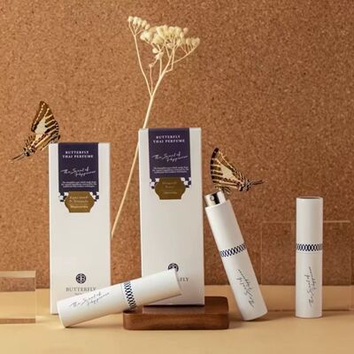 泰国butterfly thai 蝴蝶香水10ml旋转沉香木芒果叶伴手礼金苹果