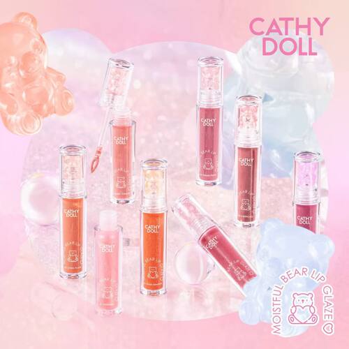 泰国Cathy Doll凯婷娃娃小熊唇釉滋润保湿立体玻璃唇纯欲感细闪