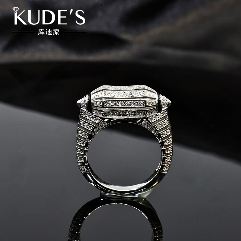 几何满钻戒指女奢华小众设计