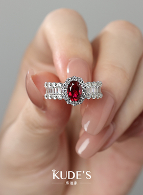 红宝石戒指宫廷复古女