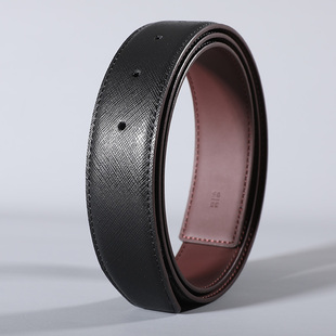 不带头男式真皮皮带条适合菲格拉慕奢侈品皮带替换黑十字纹纯带