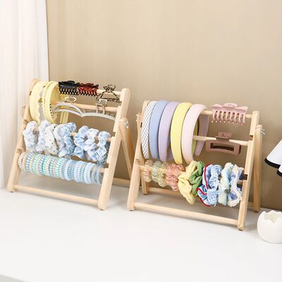 1pc Wooden 3-Layer/4-Layer Hair Accessory Organizer Suitable