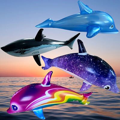 Colorful Inflatable Dolphins, Water Party Toys Dolphins, Sui