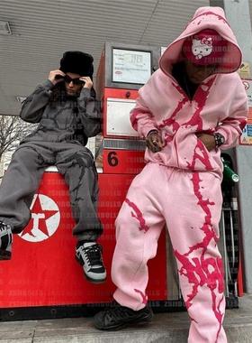 Gothic Harajuku sports shirt sreet women's bubble printed lo