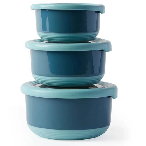 Round Stainless Steel Sealed Lunch Box with Lid Kitchen Bent