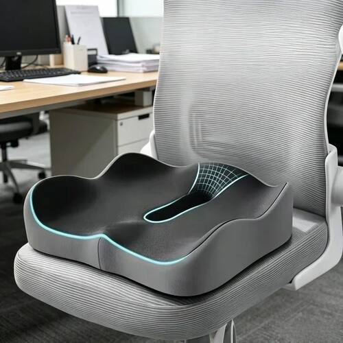3D Ergonomic Memory Foam Seat Cushion - Light Green, Grey, B