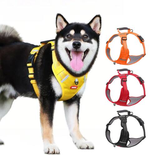 Dog Chest Harness Four Seasons Walking Reflective Handle No-