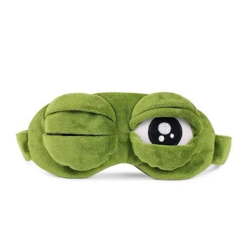 Cute Pepe Frog Sleep Eye Mask Plush Blindfold Super Soft Tra