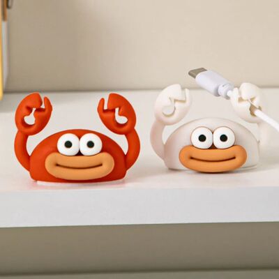 Silicone Self Adhesive Cartoon Crab Cable Clip Wire Holder O