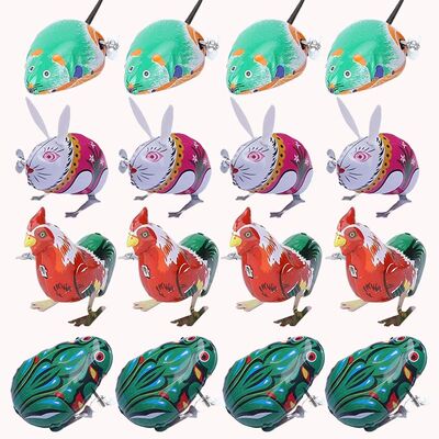 Wind-up Toys Clockwork Tin Toys Frog Rabbit Mouse Rooster Ch