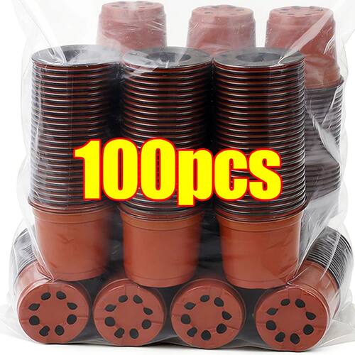 100/20x Seeding Nursery Pot Black Red Plants Nursery Pots Se