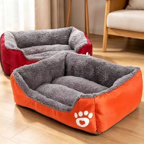 Large Plush Dog Bed & Cat Mat, Deep Sleeping Warm Soft Cushi