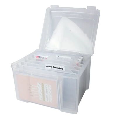 Plastic Portable Storage Box with 6 Adjustable Compartments