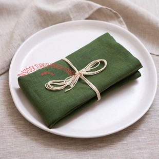 4 Pack French Linen Table Napkin法国雨露亚麻餐巾结婚餐厅餐巾