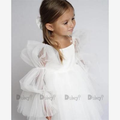 New Born Baby Girls Birthday Dress for Toddlers White Weddin