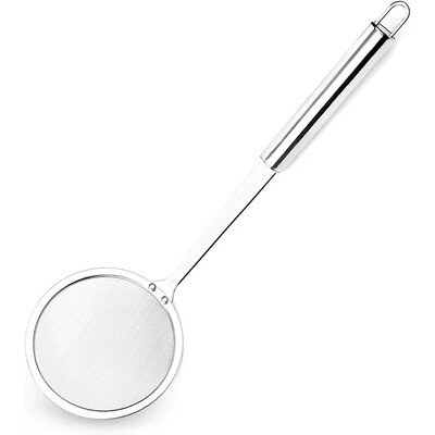 Stainless Steel Fat Skimmer Spoon - Fine Mesh Strainer for G