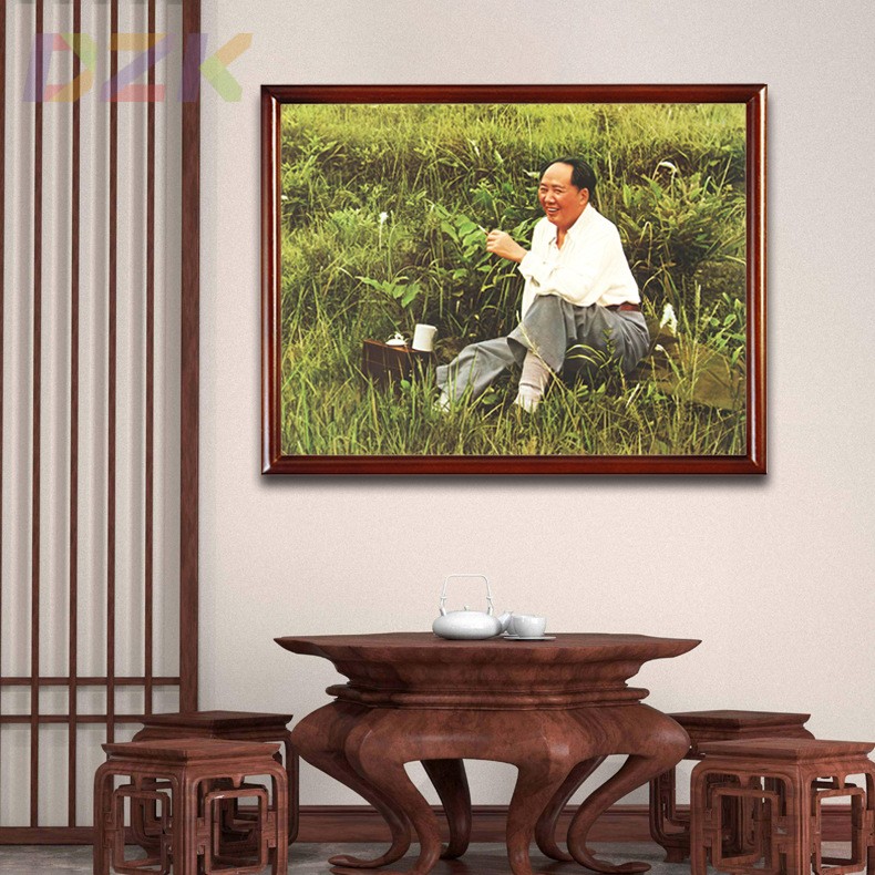 毛主席画像有框1954年在杭州农村壁挂像客厅装饰画伟人中堂墙挂m1
