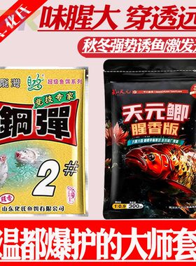 武汉天元邓刚同款天元鲫腥香版鱼饵配方小惠钢弹2二号野钓鱼饵m6