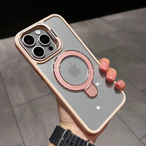 镂空镜头磁吸支架适用苹果15手机壳iPhone15promax新款14透明13全包防摔12女11高级感pm高端15plus多功能外壳