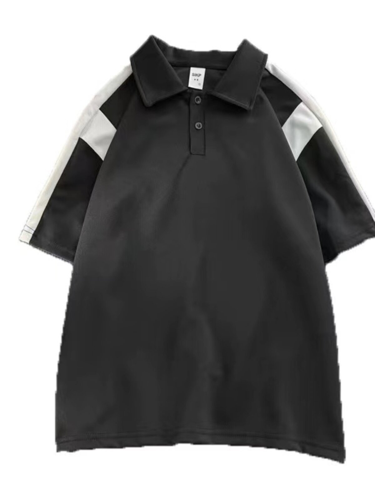 SUMMER BRITISH MENS ICE SILK SHORT SLEEVE POLO SHIRT FASHION COLOR-BLOCKED HALF SLEEVE TRENDY LAPEL T-SHIRT WAFFLE TOP