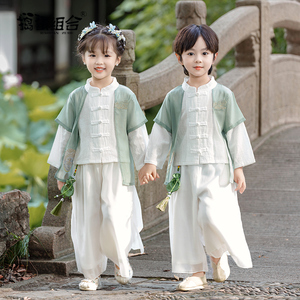 儿童汉服男童春秋改良古装女童唐装中国风男孩幼儿园民族风演出服
