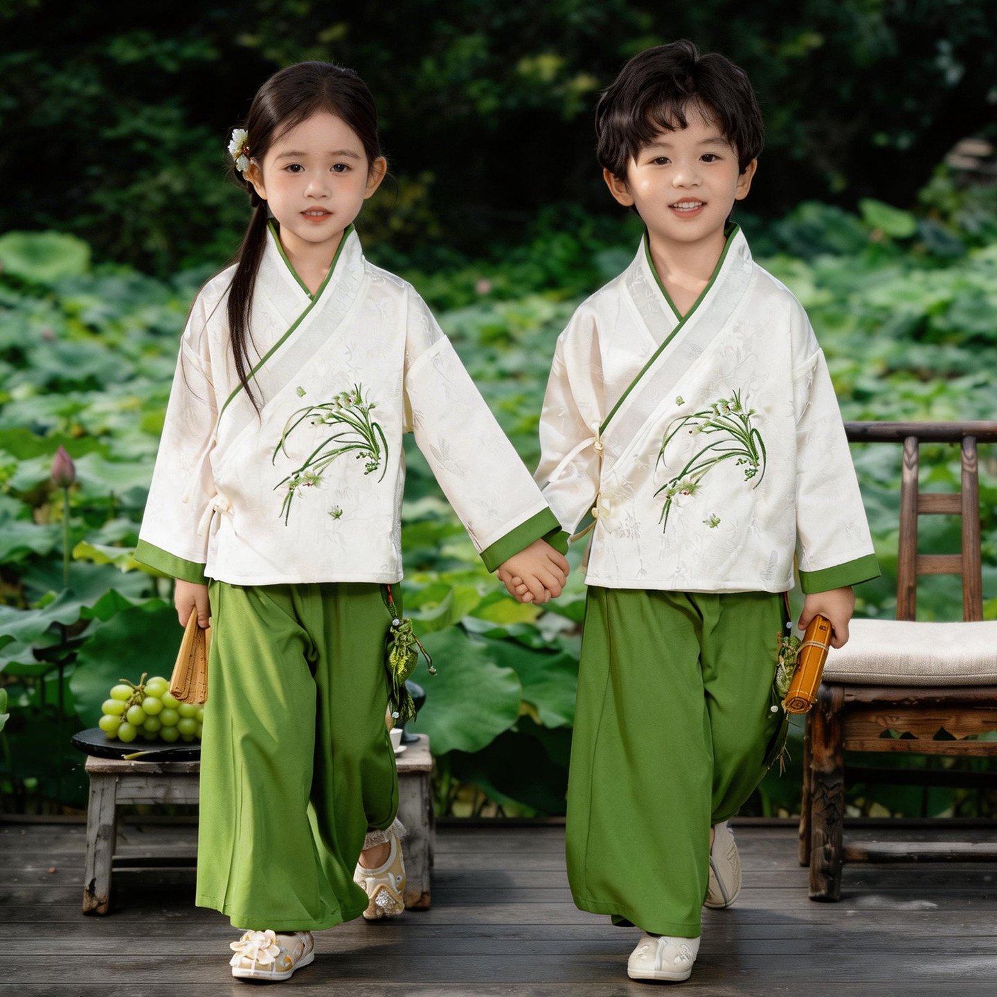 儿童明制汉服男童春秋中国风男孩古风古装小学生班服幼儿园演出服图片