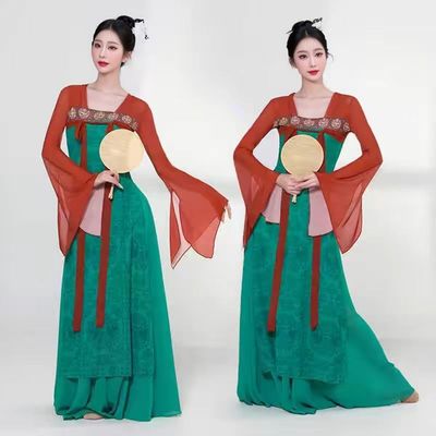广袖古典舞演出服女飘逸中国风古装仙气襦裙艺考舞蹈服装汉唐齐胸