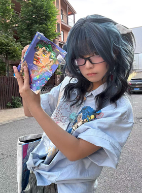 KAICHUJIN原创jojo空条承太郎短袖衬衫复古慵懒