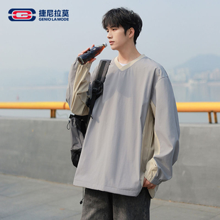 【敖瑞鹏代言】Geniolamode春季新款休闲百搭时尚卫衣男款套头衫