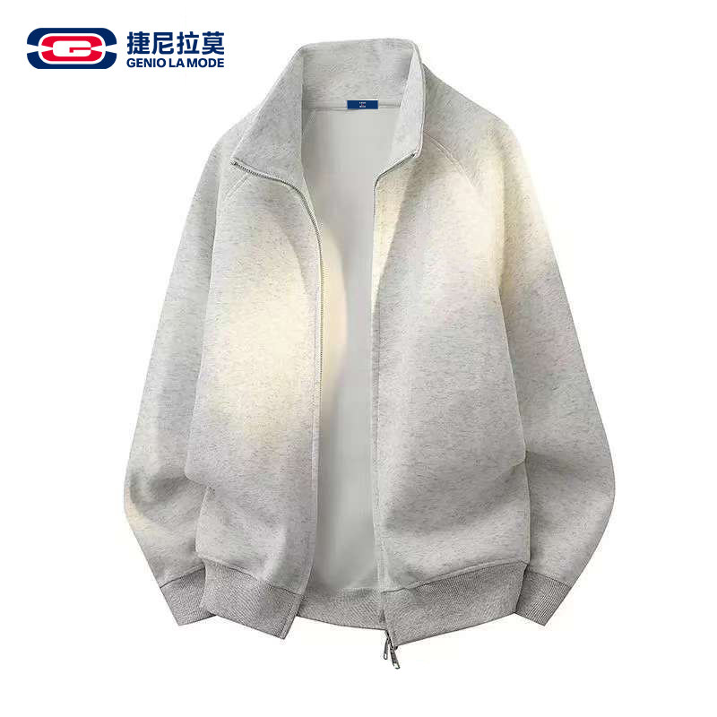 【敖瑞鹏代言】捷尼拉莫时尚立领开衫卫衣早秋新款休闲重磅情侣外