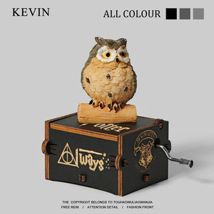 box哈利波特周边手摇小八音盒木制迷你音乐盒 music Harry potter