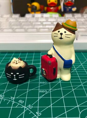 可爱地球仪猫咪树脂摆件日式旅行