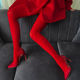 时髦辣妹人手一件 圣诞跨年秋冬正红色天鹅绒100D连裤 袜打底袜