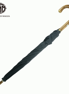 Francesco Maglia意大利手工雨伞FM长柄伞抛光栗木92玛洋伞现货