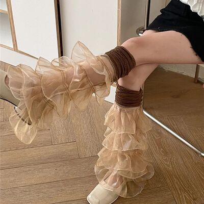 Harajuku Thigh High Socks Boot Cuffs Cover Lace Patchwork Le