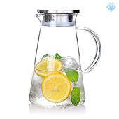 Jug Carafe Lid 2.0 with Glass Tea Ice Liter Water Wine