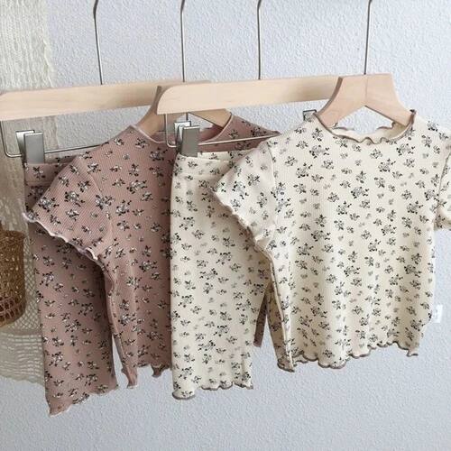2026  Summer Fashion New Short Sleeve Round Neck Flower Prin