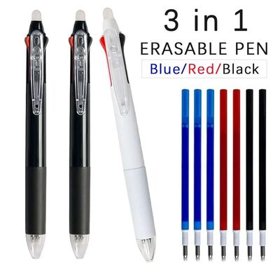 Creative 3 in 1 Erasable Pen 0.5mm 3 Colors Refills Multicol