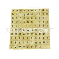 100Pcs Wooden Alphabet Scrabble Tiles Black Letters & Nu thumbnail 5