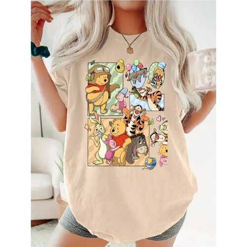 Disney Winnie The Pooh Family Collage Print Crew Neck Short