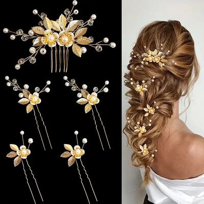 5pcs Fashion Crystal Luxury Hair Accessories Sweet Romantic