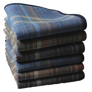 4pcs/lot Dark Plaid Handkerchief Cotton Handkerchief Classic