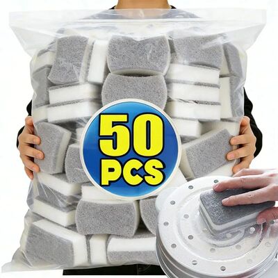 1-30pcs Home Double-sided Sponge Wipe Gray Dirt-resistant Sc