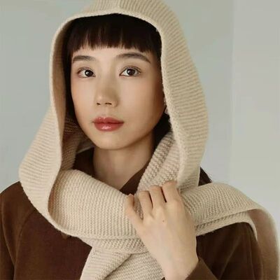 100% Wool Big Sophie Scarf Oversize Hood Balaclava Winter Ha